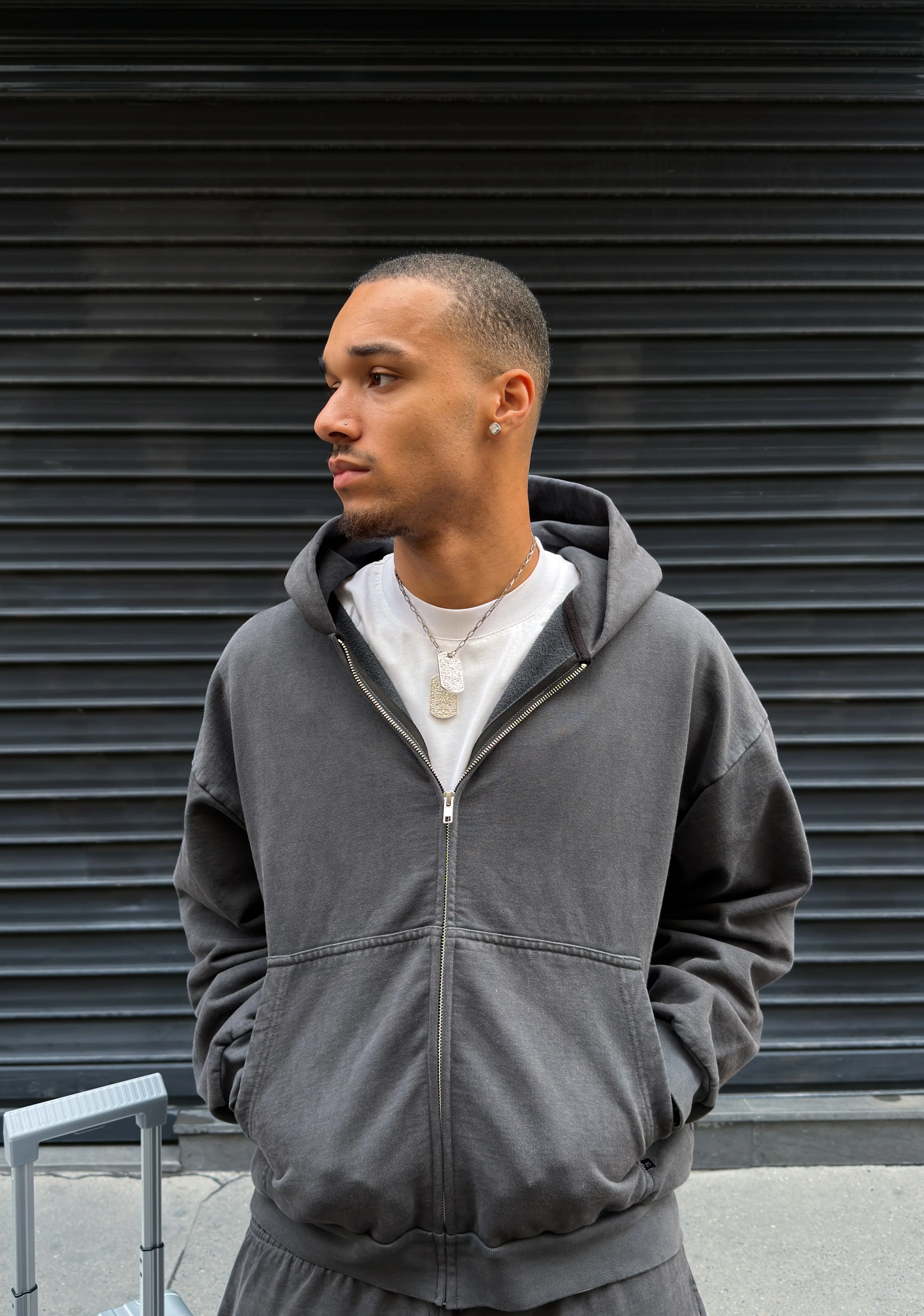 SLATE FADED ZIP-HOODIE - Image 4