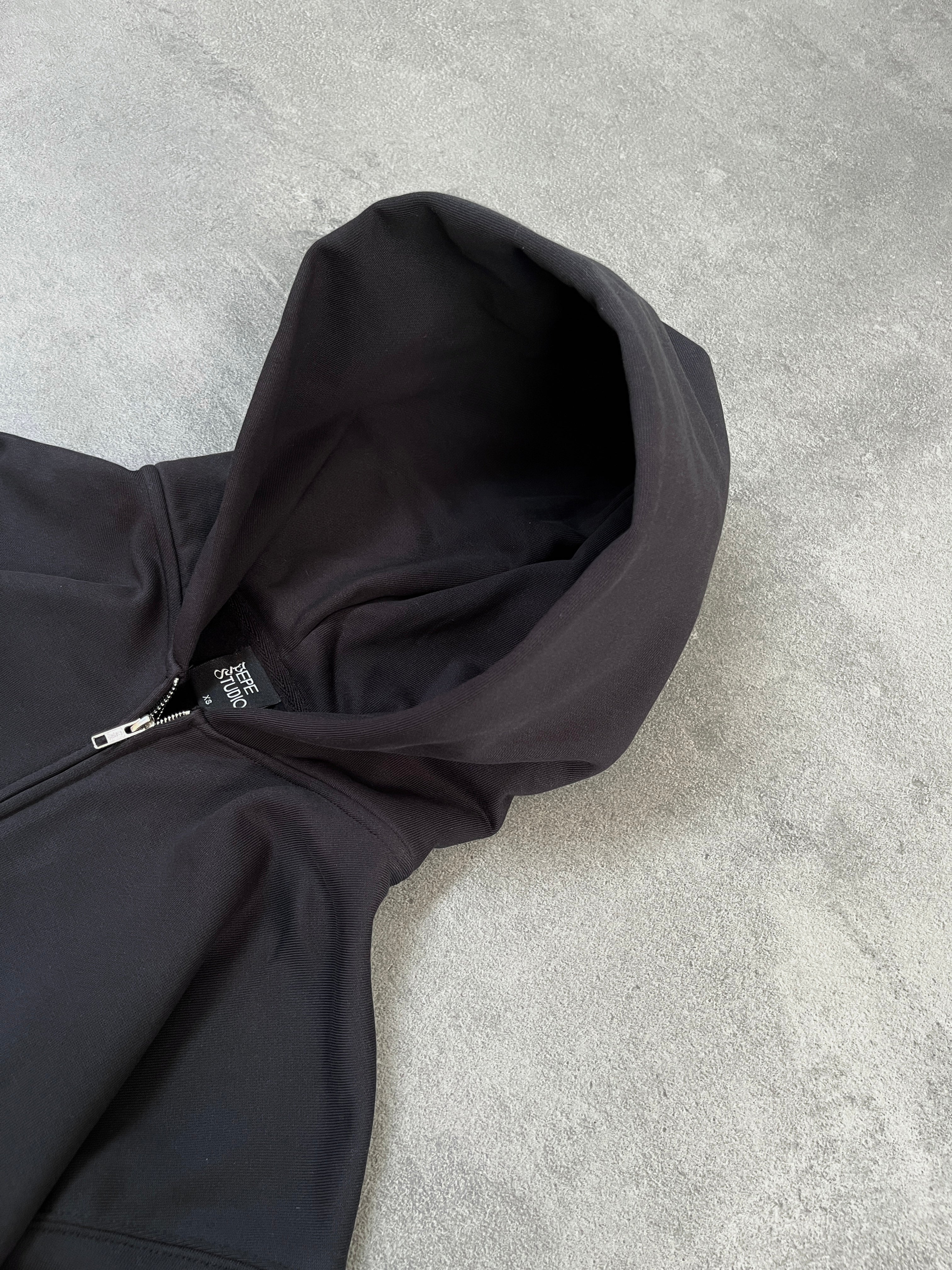 BLACK COMFY ZIP-HOODIE - Image 4