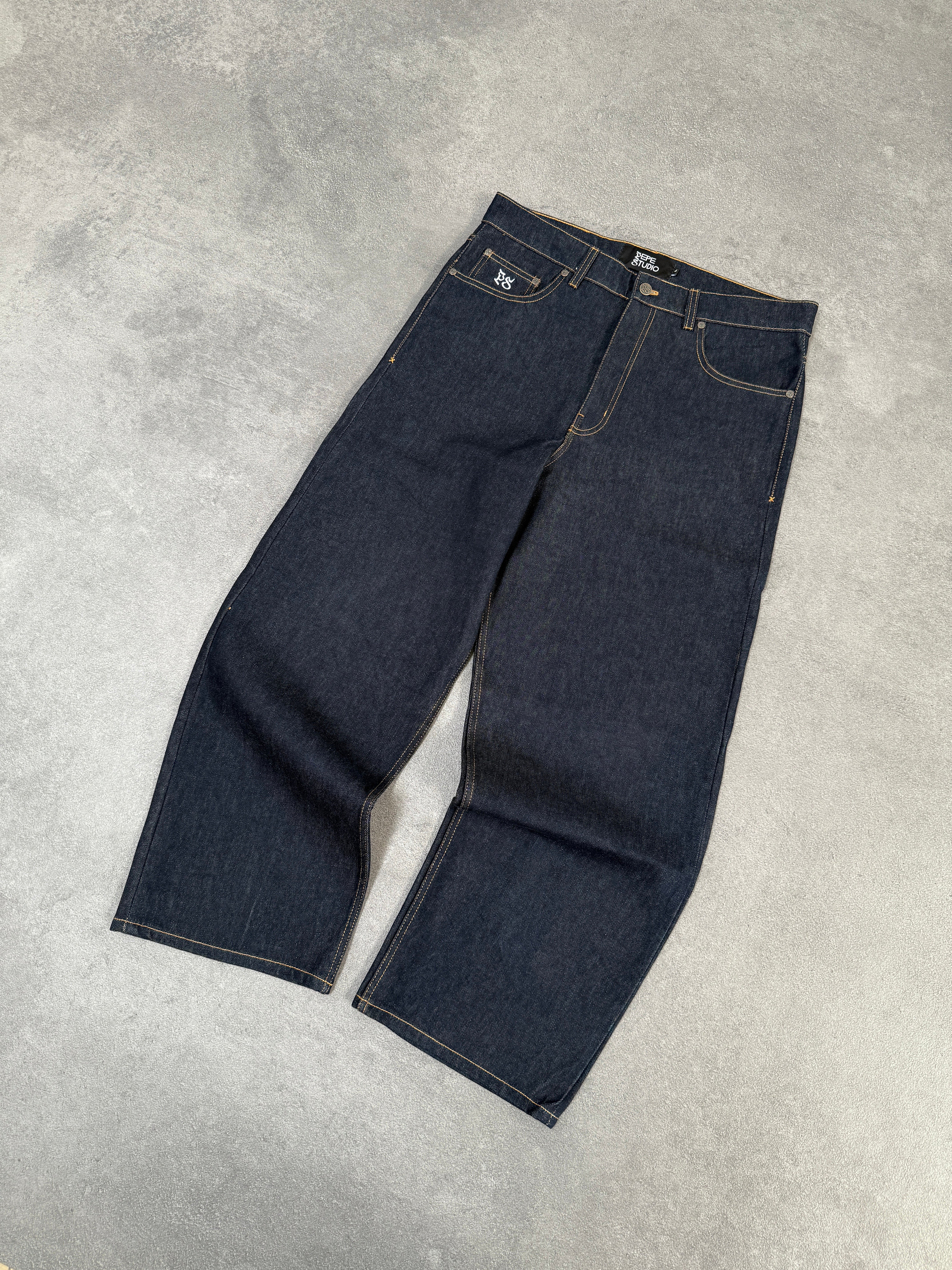 DARK BLUE RAW DENIM PANT - Image 3