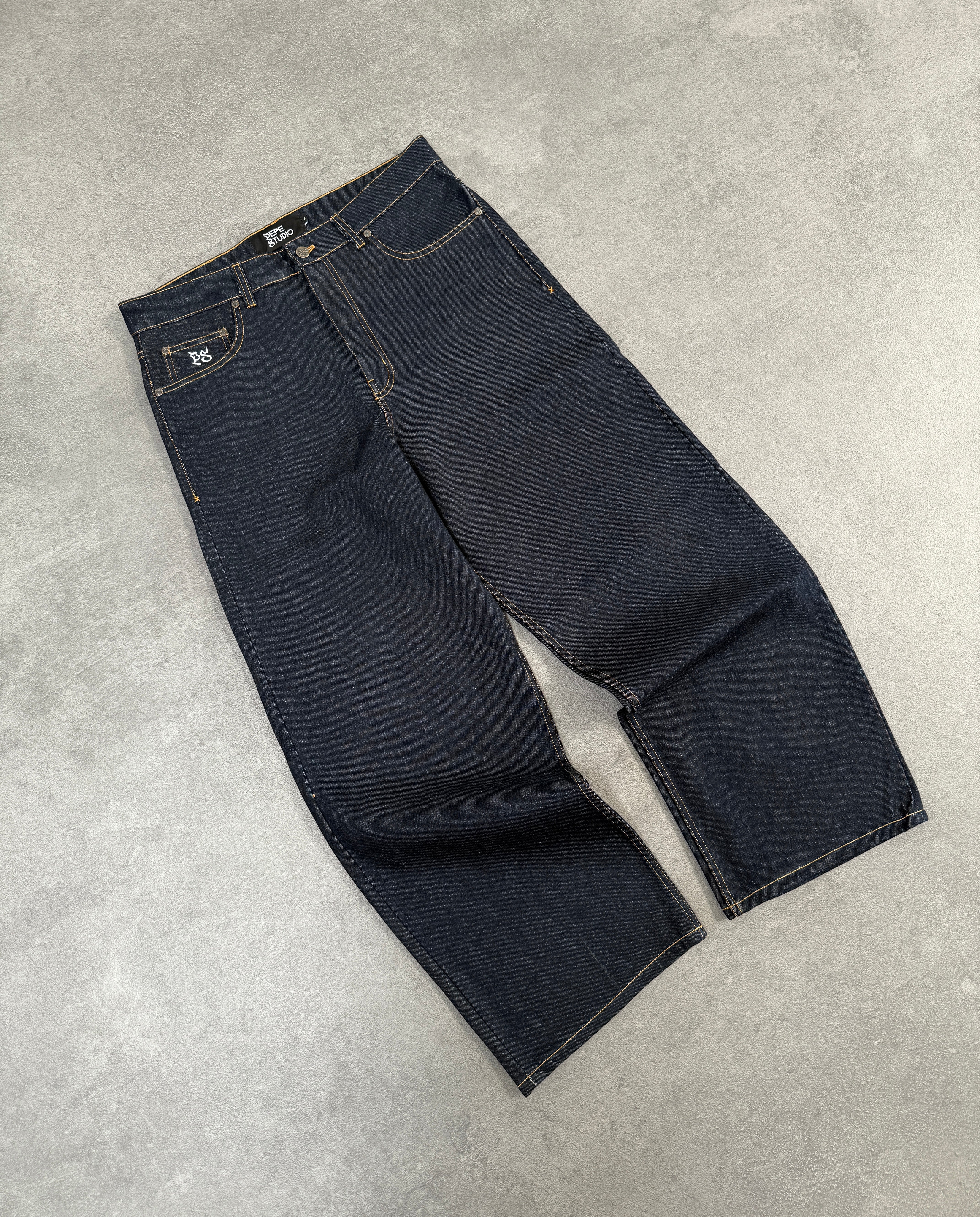 DARK BLUE RAW DENIM PANT - Image 7