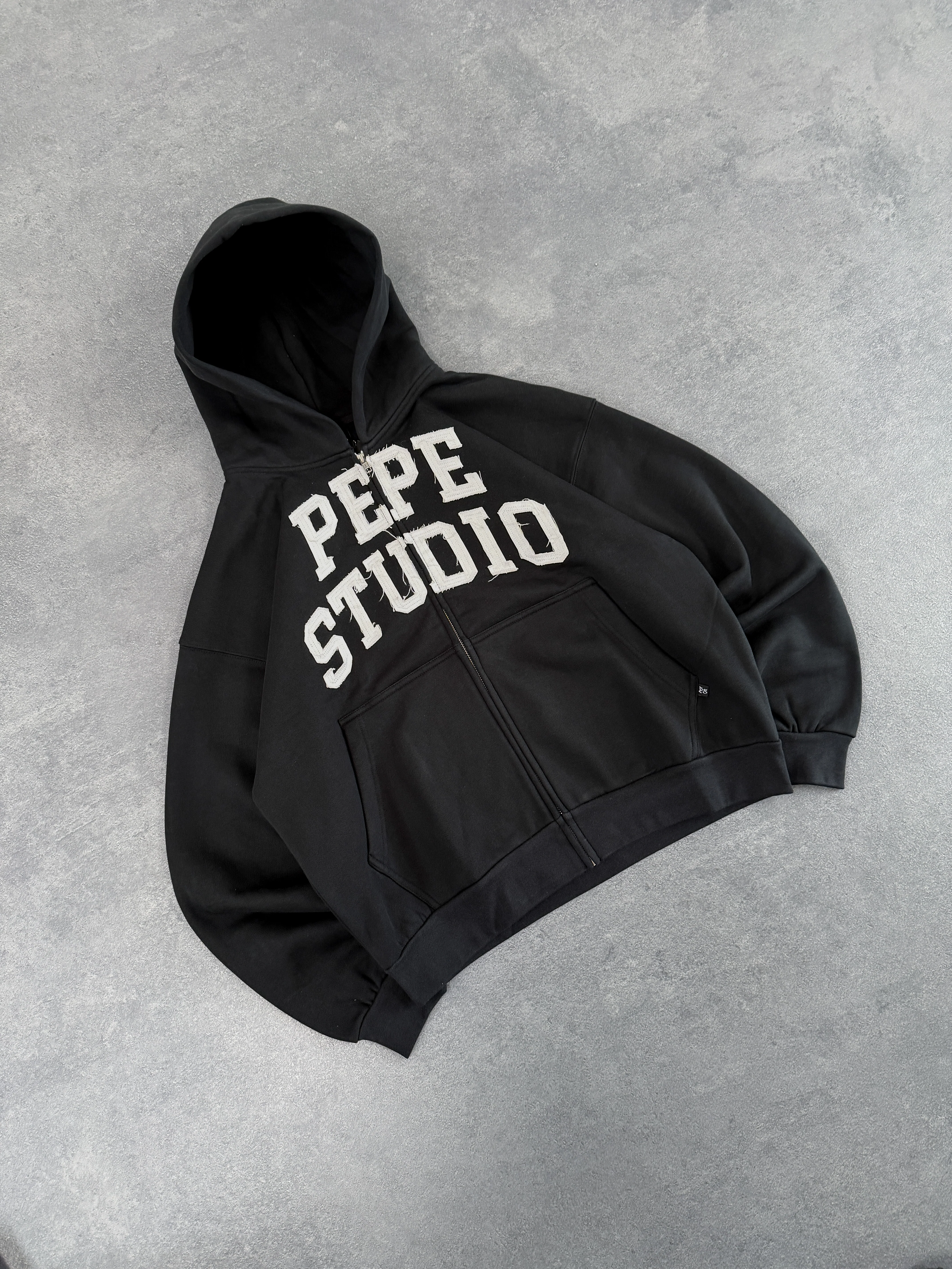 Frayed Applique Zip-Hoodie - Image 3