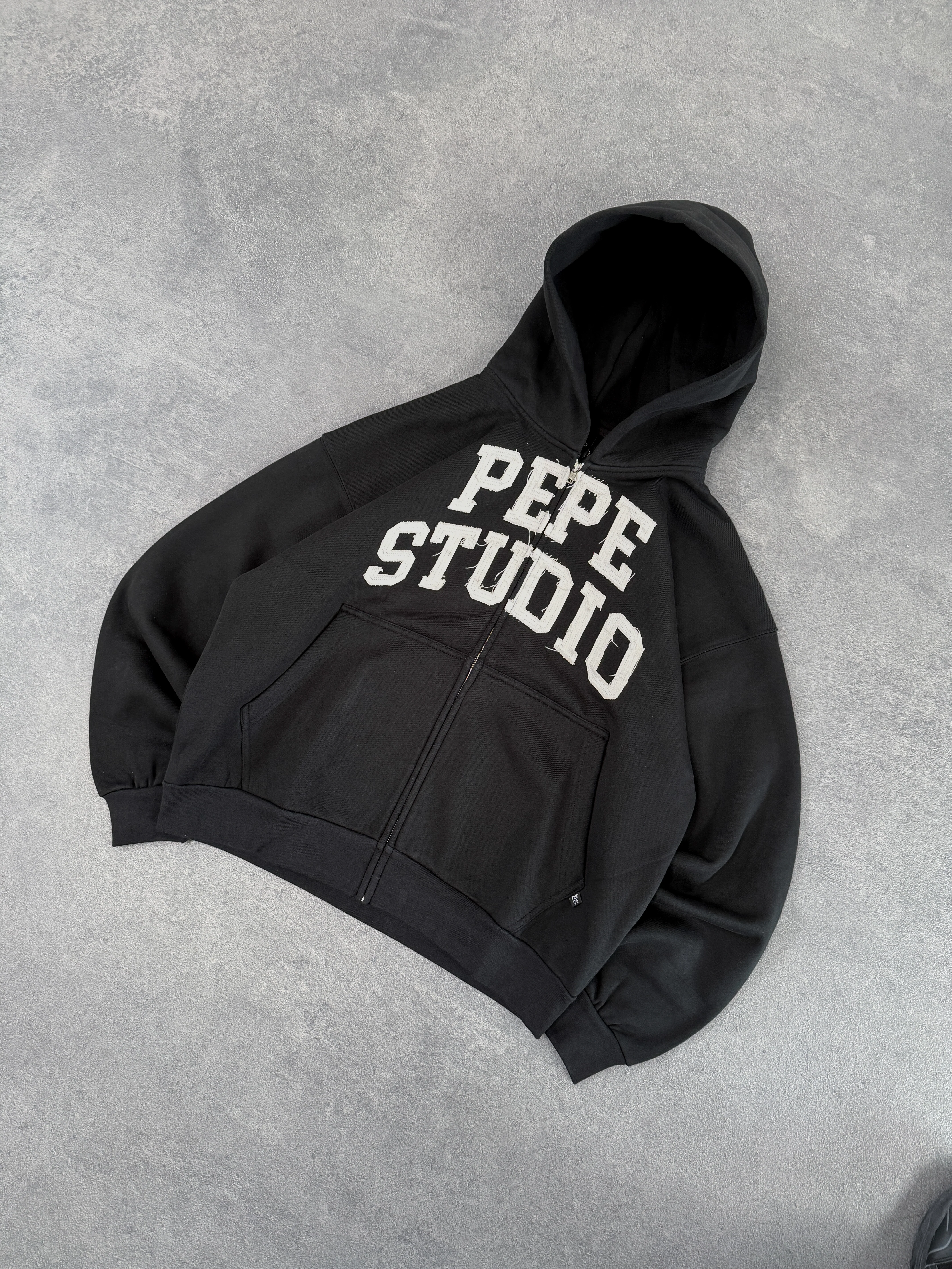 Frayed Applique Zip-Hoodie - Image 5