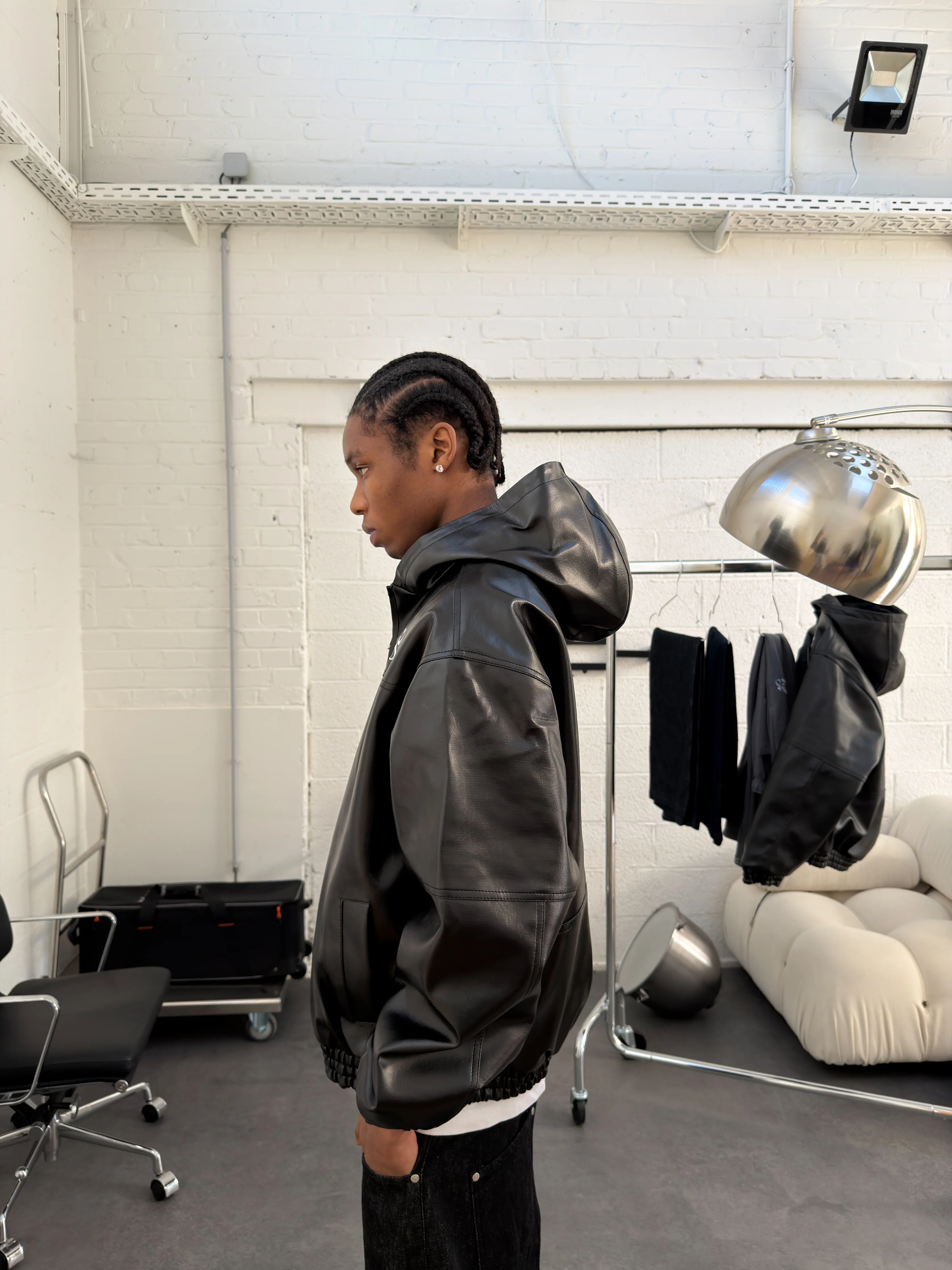 HAWK LEATHER JACKET - SHINY - Image 4