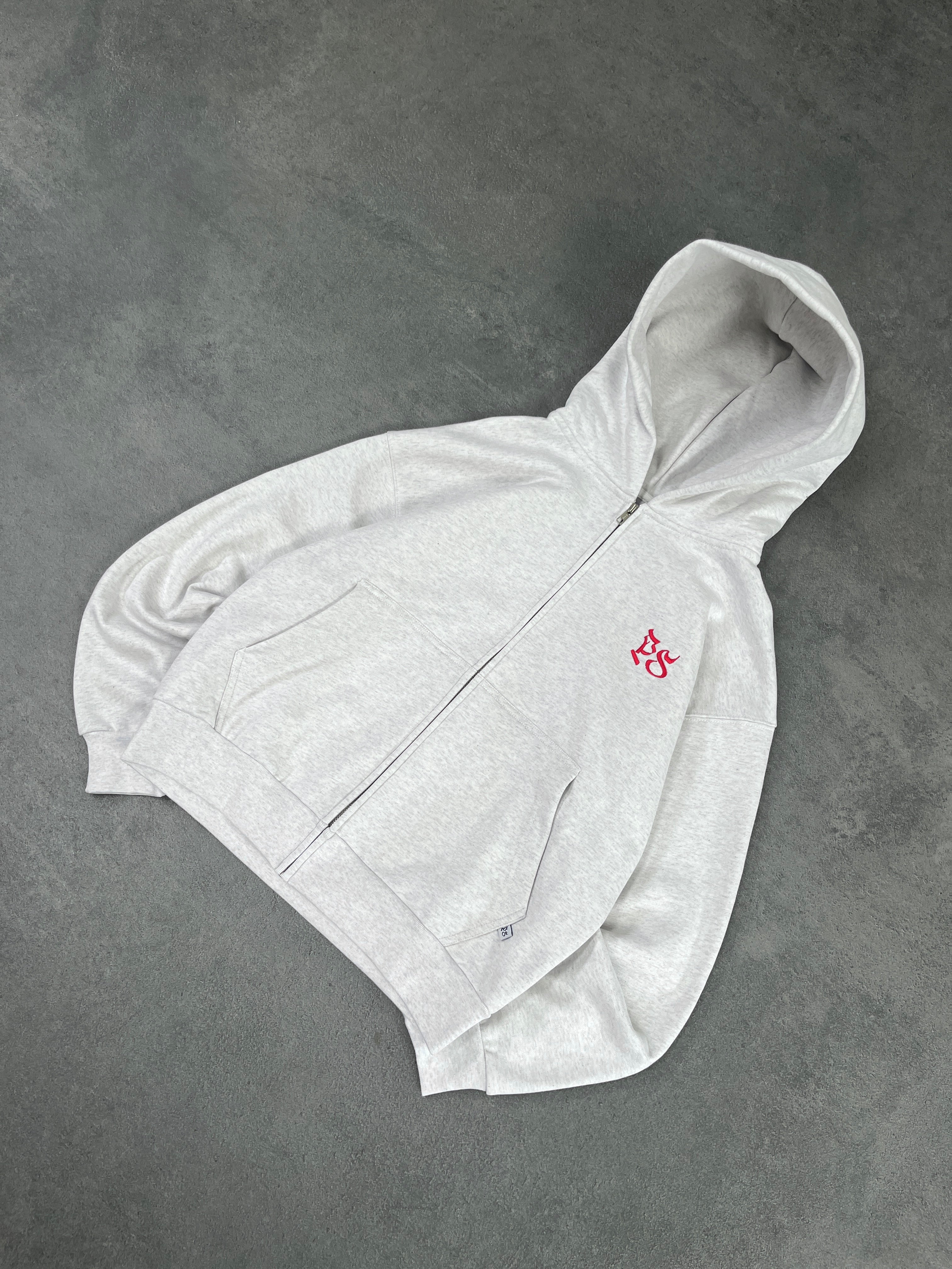 LIGHT GRAY ZIP-HOODIE - Image 5