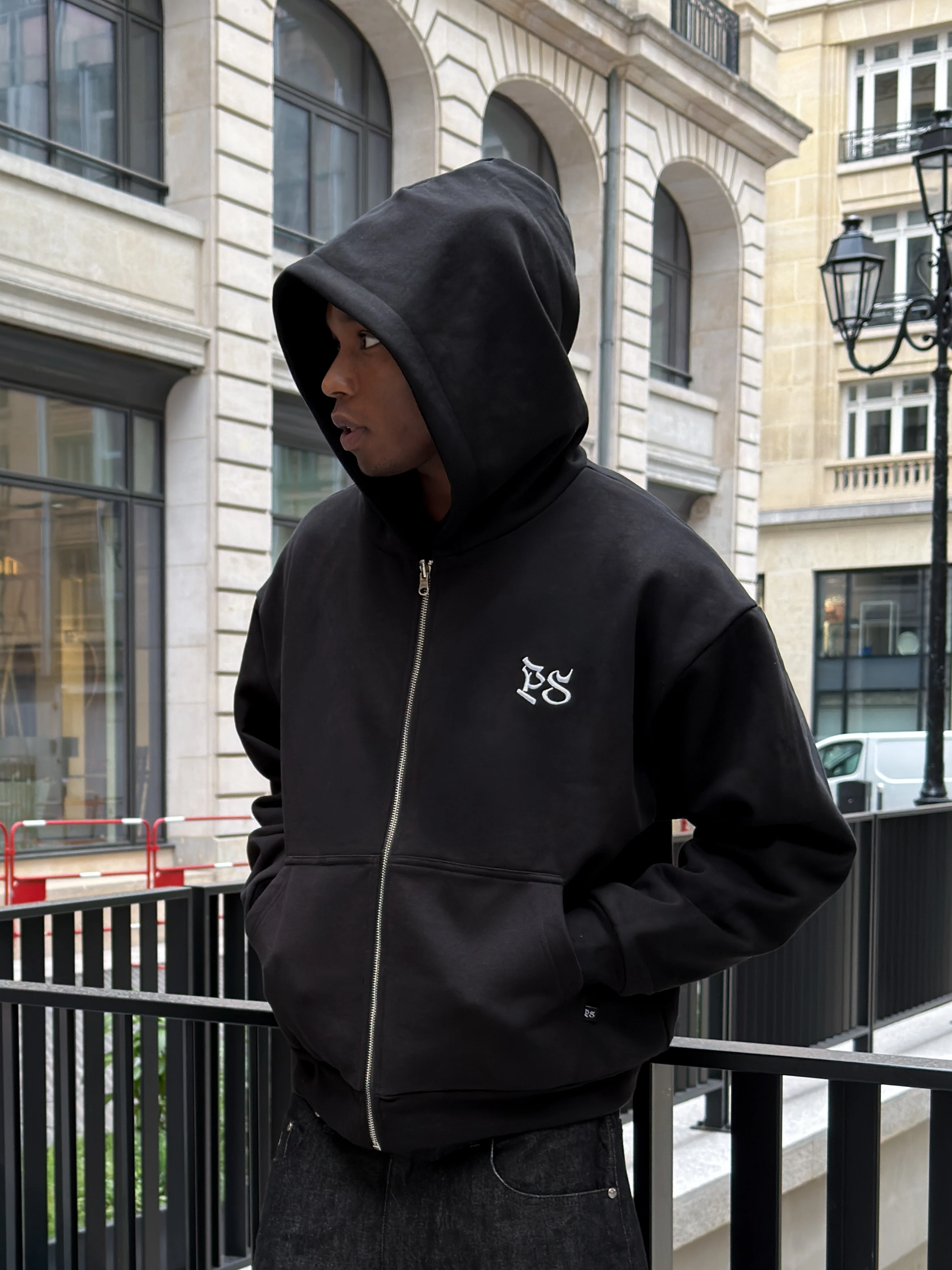The Black Double Face Zip-Hoodie - Image 2