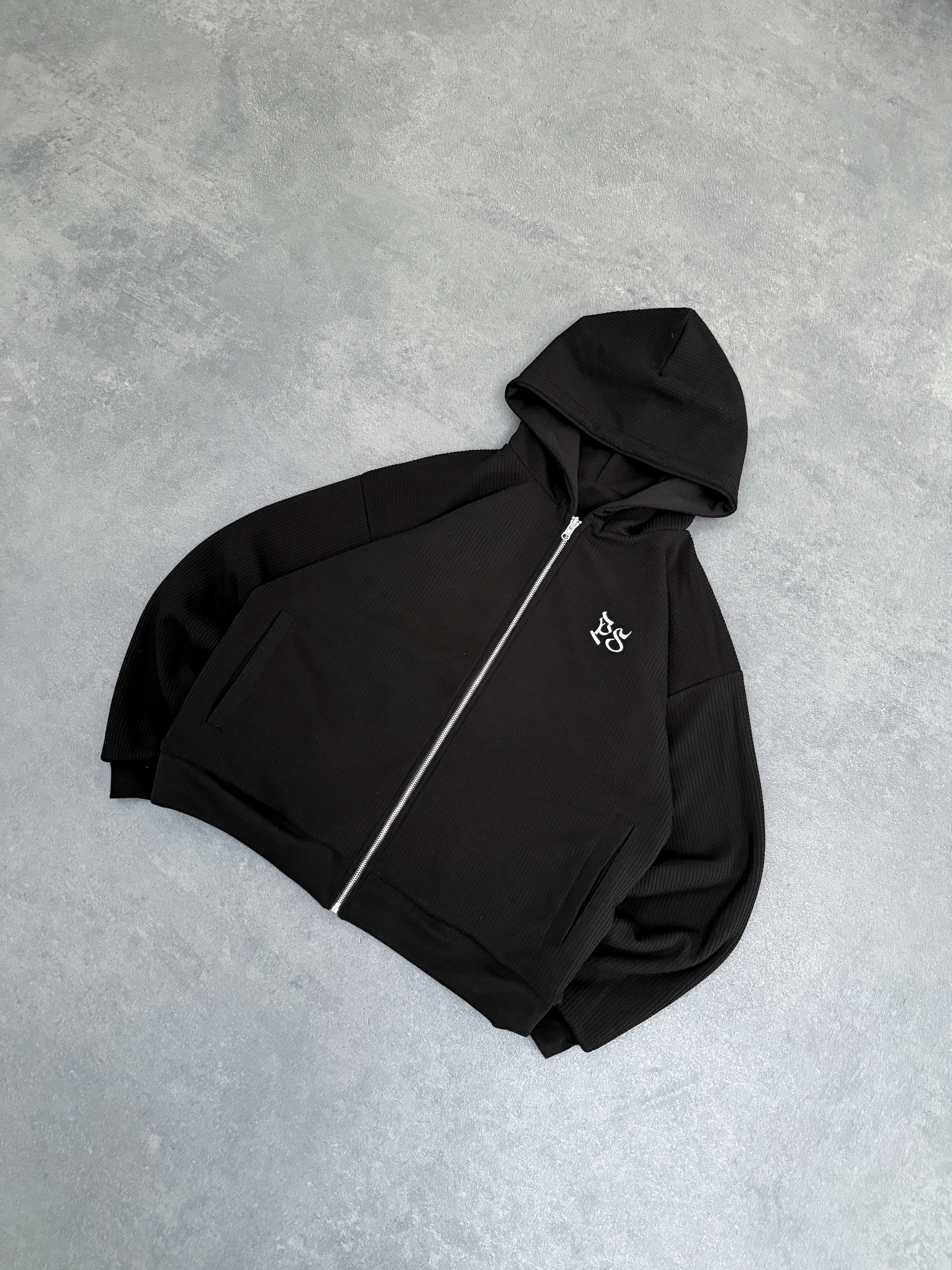 The Black Double Face Zip-Hoodie - Image 4