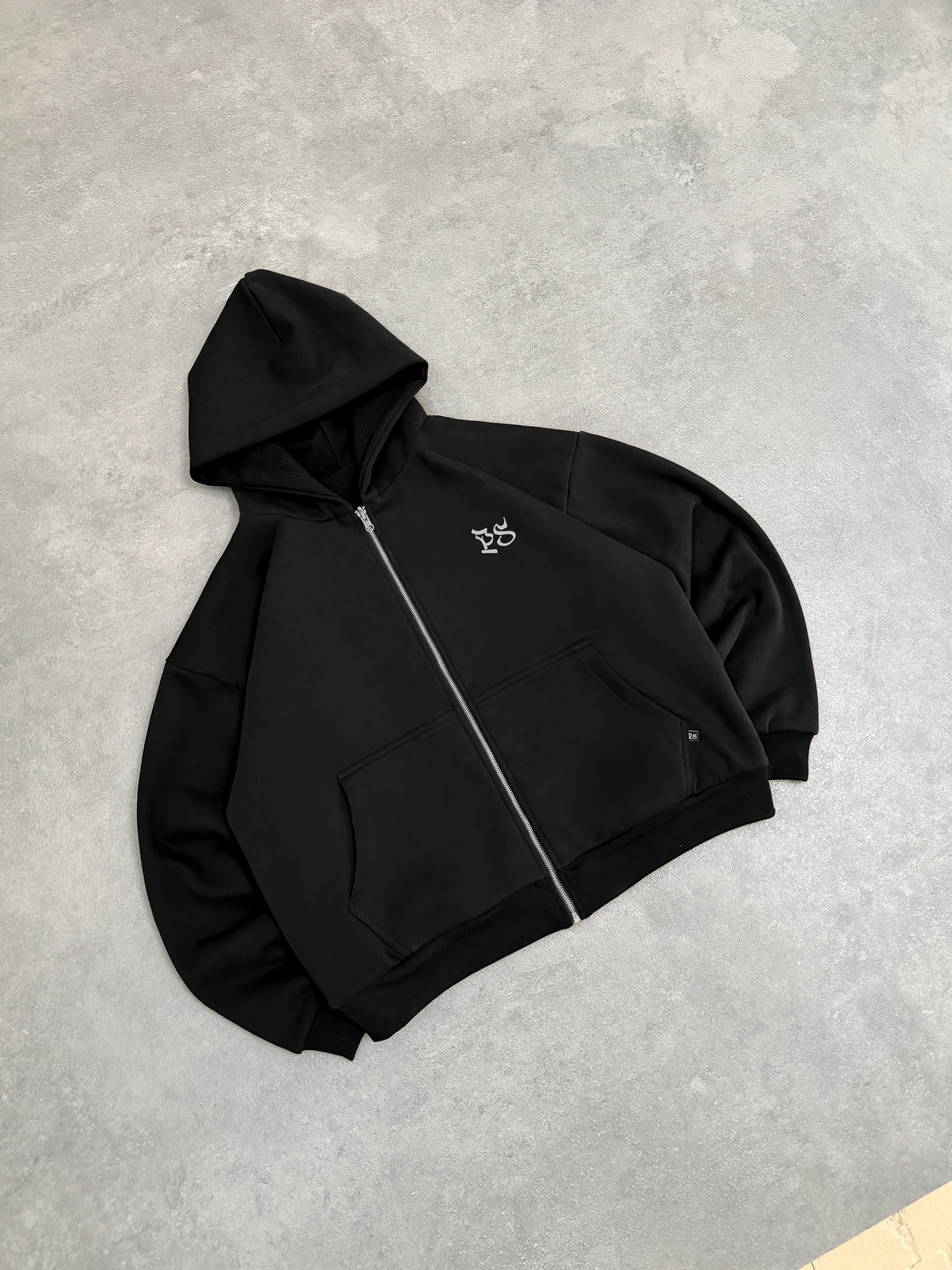 The Black Double Face Zip-Hoodie - Image 5